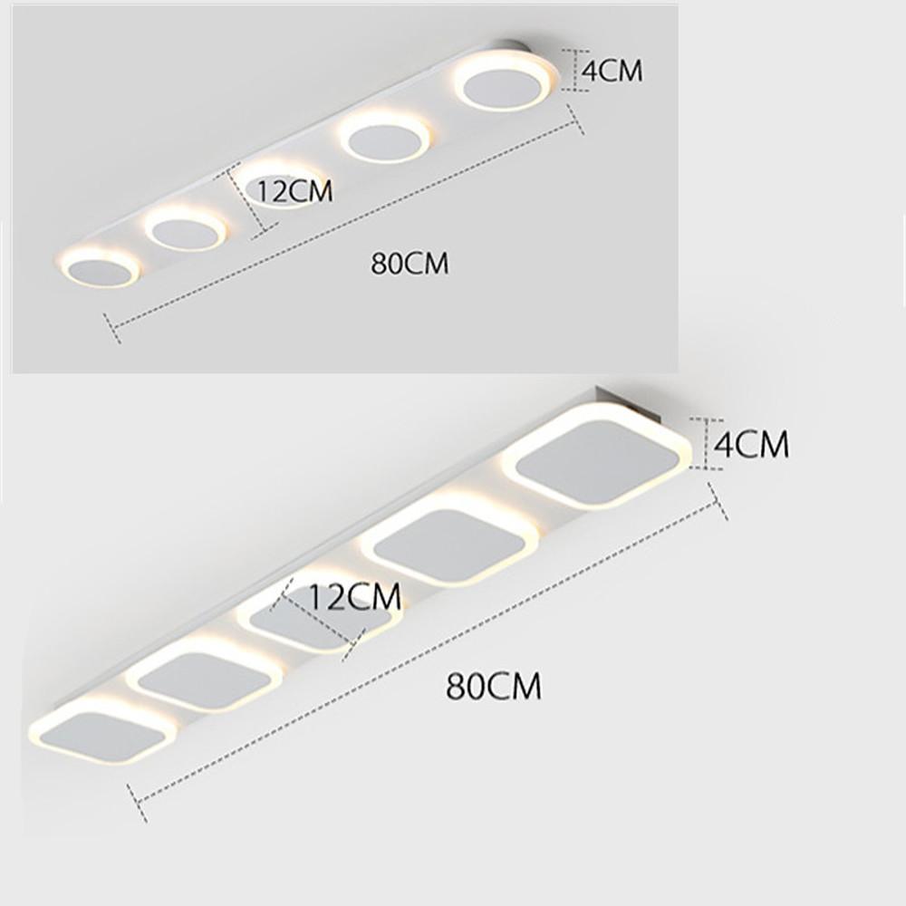 Modern Geometric LED Flush Mount Ceiling Light Minimalist Round and Square Metal Fixture