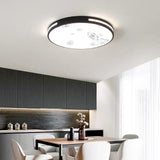 Modern Round Plant Pattern LED Flush Mount Ceiling Lamp for Bedroom Dining Room and Entryway