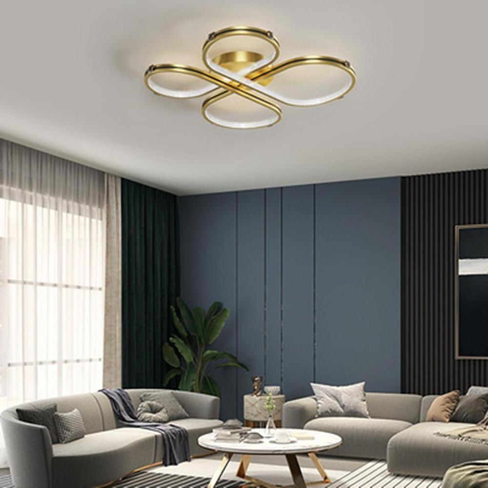 Modern Geometric Circle Flower LED Flush Mount Ceiling Light Dimmable Artistic Fixture