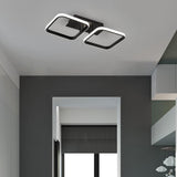 Geometric Double Square LED Flush Mount Ceiling Light Fixture for Modern Living Rooms and Bedrooms