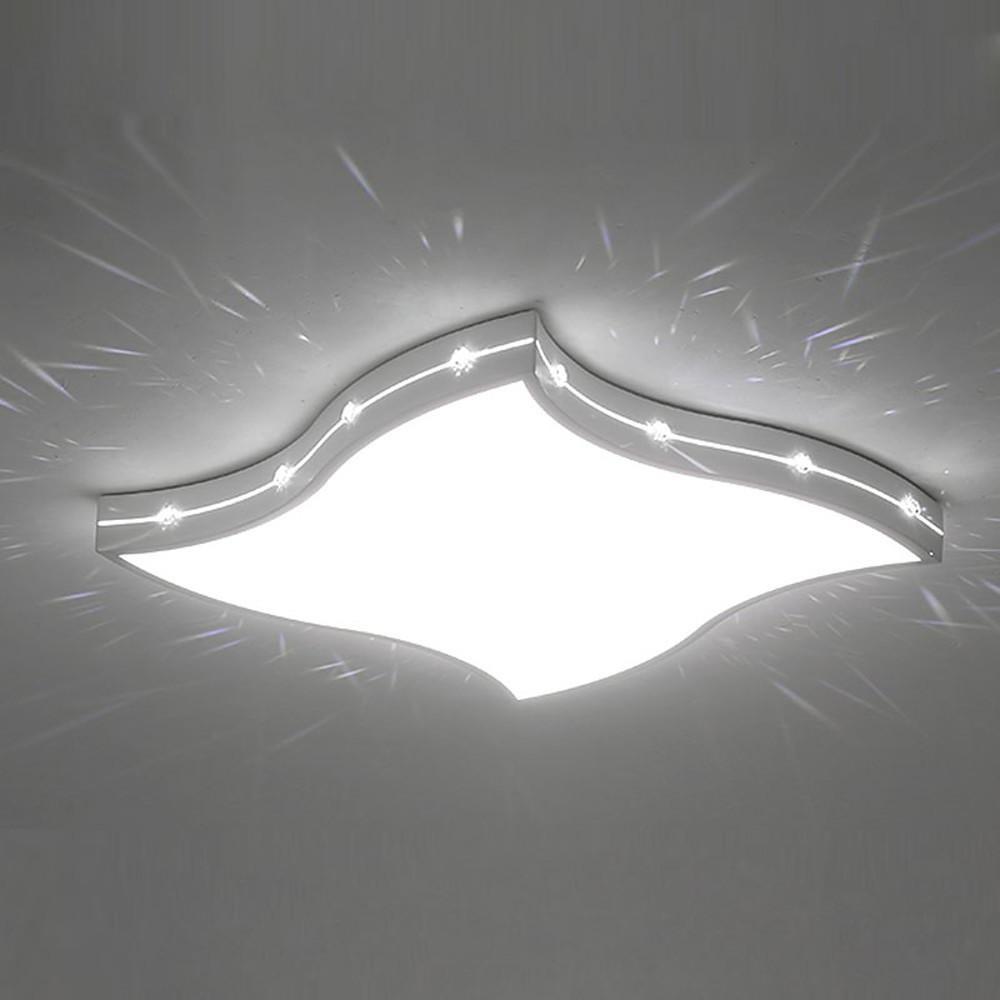 Modern Square Waved Crystal LED Flush Mount Ceiling Light for Contemporary Bedrooms and Nurseries
