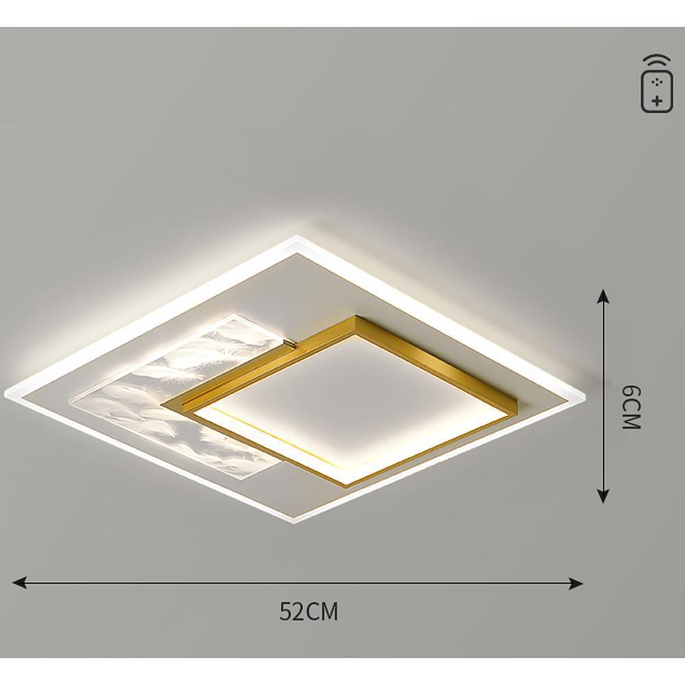 Modern Geometric Square Pattern Metal LED Flush Mount Ceiling Light Fixture
