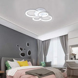 Modern Geometric Overlapping Ring LED Semi Flush Mount Ceiling Light for Living Room