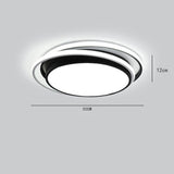 Dimmable Modern Circular LED Flush Mount Ceiling Light Nordic Metal Fixture for Bedrooms and Offices