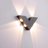 V Shaped Modern Outdoor LED Wall Sconce Waterproof Black Exterior Light for Garden and Entryway