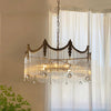 Vacarro Modern Tiered Metal Chandelier Luxury Brass and Glass Pendant Light for Dining Room