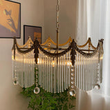 Vacarro Modern Tiered Metal Chandelier Luxury Brass and Glass Pendant Light for Dining Room