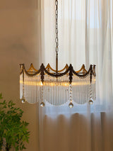 Vacarro Modern Tiered Metal Chandelier Luxury Brass and Glass Pendant Light for Dining Room