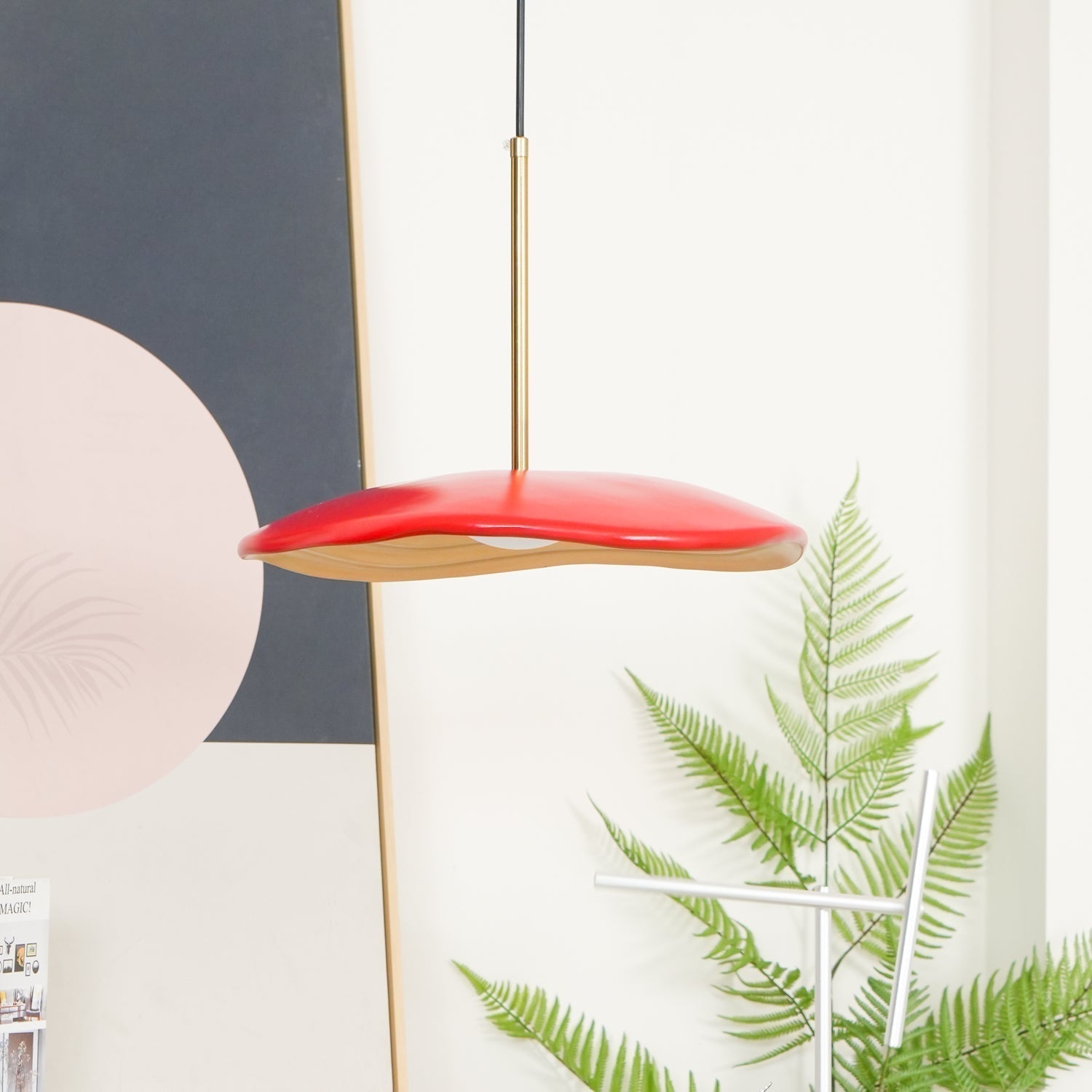 Valentina Modern LED Pendant Light with Curved Resin Shade for Kitchen and Dining Room