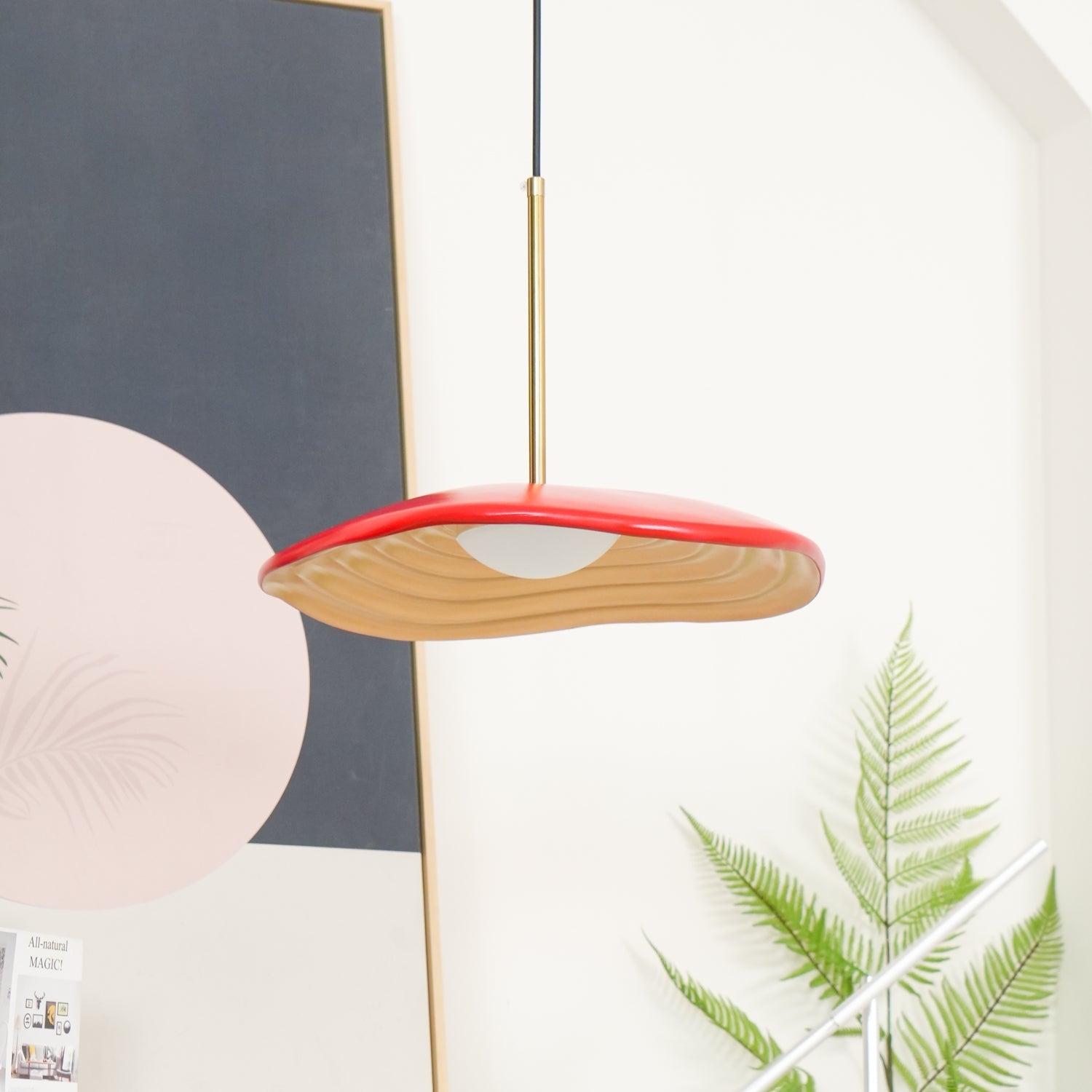 Valentina Modern LED Pendant Light with Curved Resin Shade for Kitchen and Dining Room
