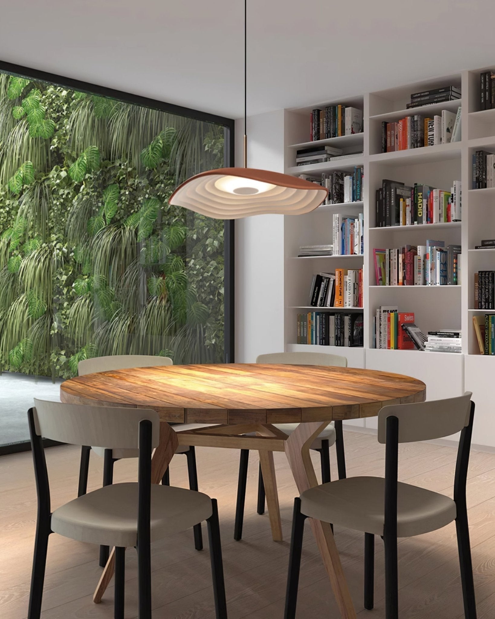 Valentina Modern LED Pendant Light with Curved Resin Shade for Kitchen and Dining Room