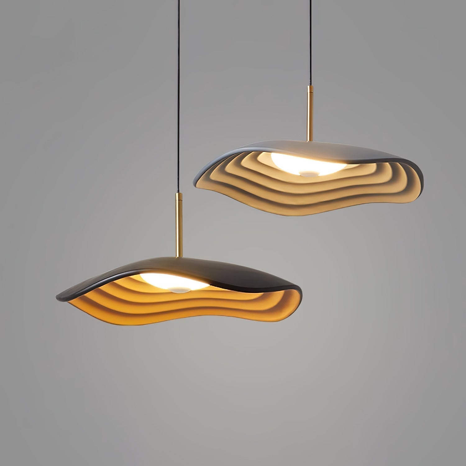 Valentina Modern LED Pendant Light with Curved Resin Shade for Kitchen and Dining Room