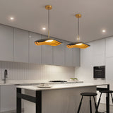 Valentina Modern LED Pendant Light with Curved Resin Shade for Kitchen and Dining Room