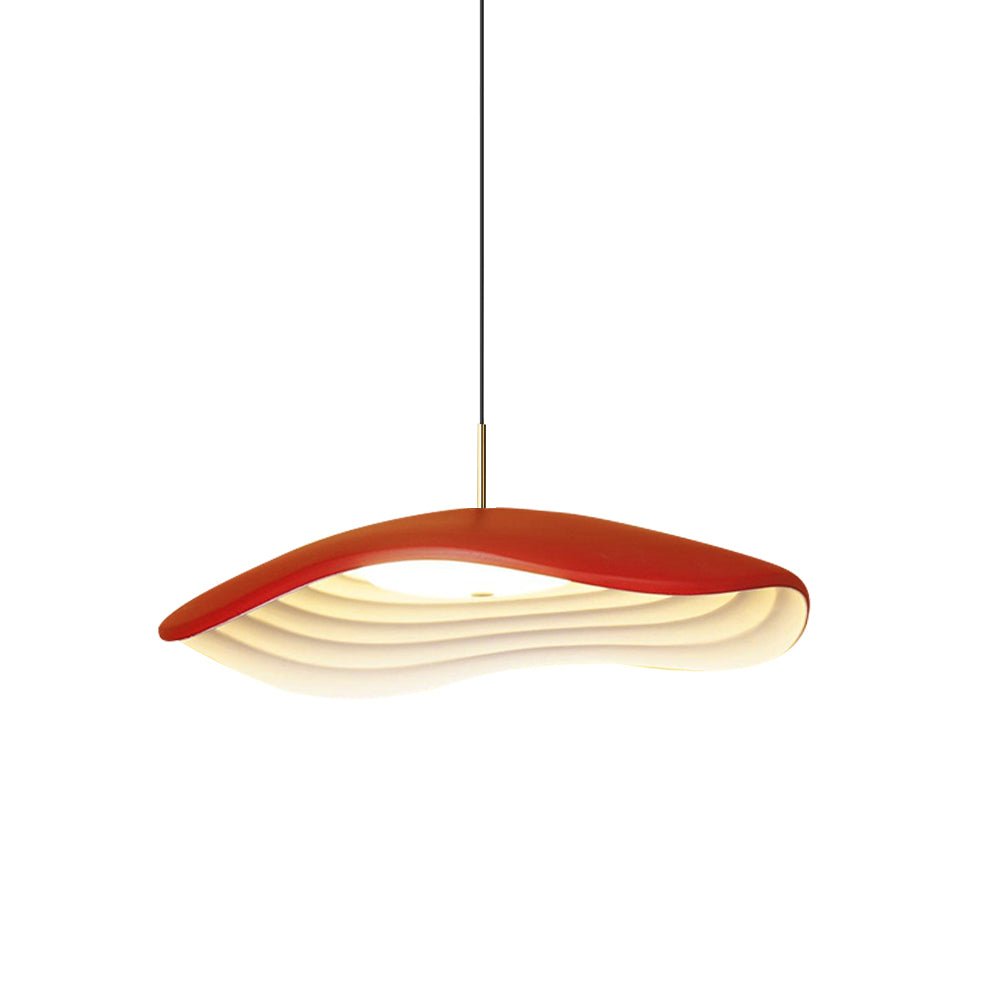 Valentina Modern LED Pendant Light with Curved Resin Shade for Kitchen and Dining Room