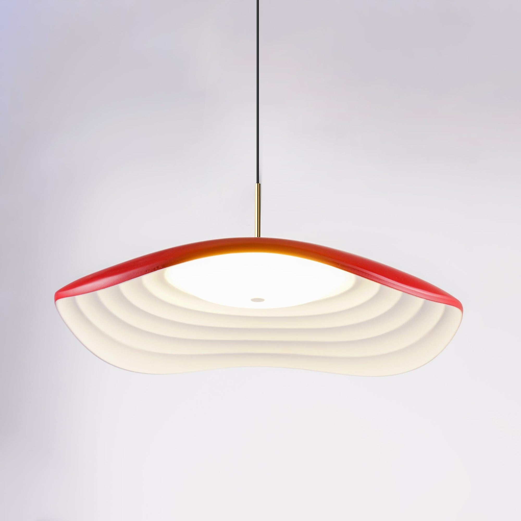 Valentina Modern LED Pendant Light with Curved Resin Shade for Kitchen and Dining Room