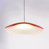 Valentina Modern LED Pendant Light with Curved Resin Shade for Kitchen and Dining Room