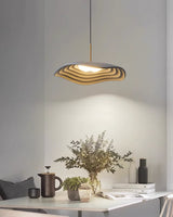 Valentina Modern LED Pendant Light with Curved Resin Shade for Kitchen and Dining Room