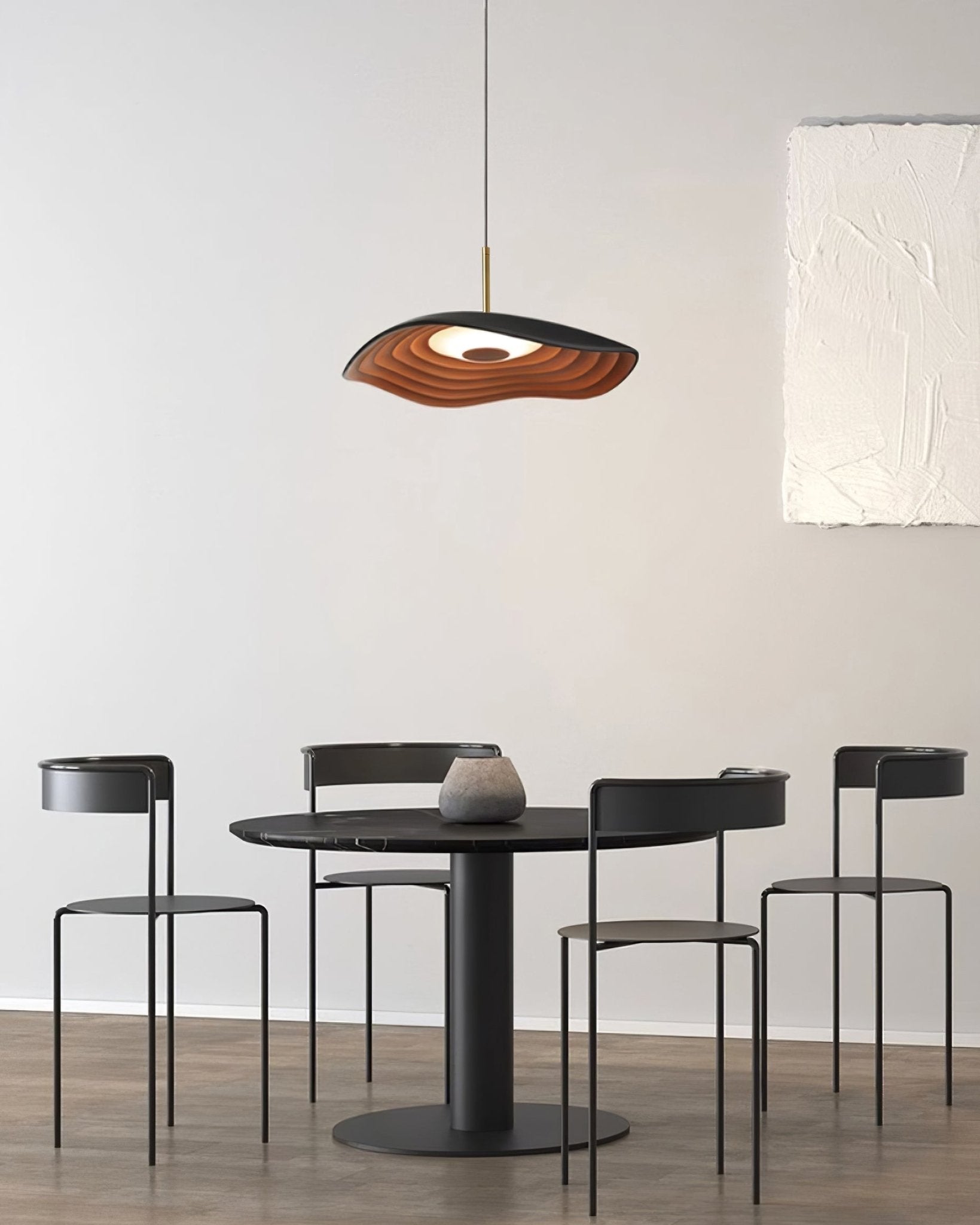 Valentina Modern LED Pendant Light with Curved Resin Shade for Kitchen and Dining Room