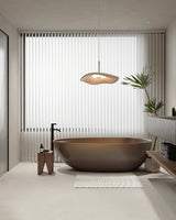 Valentina Modern LED Pendant Light with Curved Resin Shade for Kitchen and Dining Room