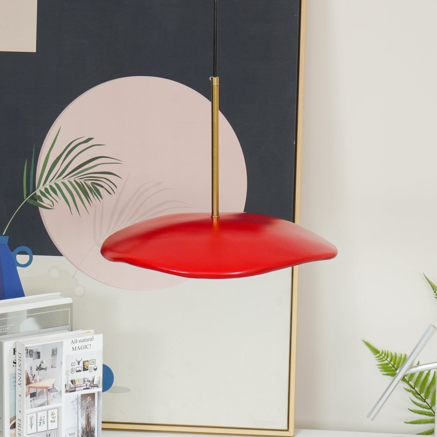 Valentina Modern LED Pendant Light with Curved Resin Shade for Kitchen and Dining Room