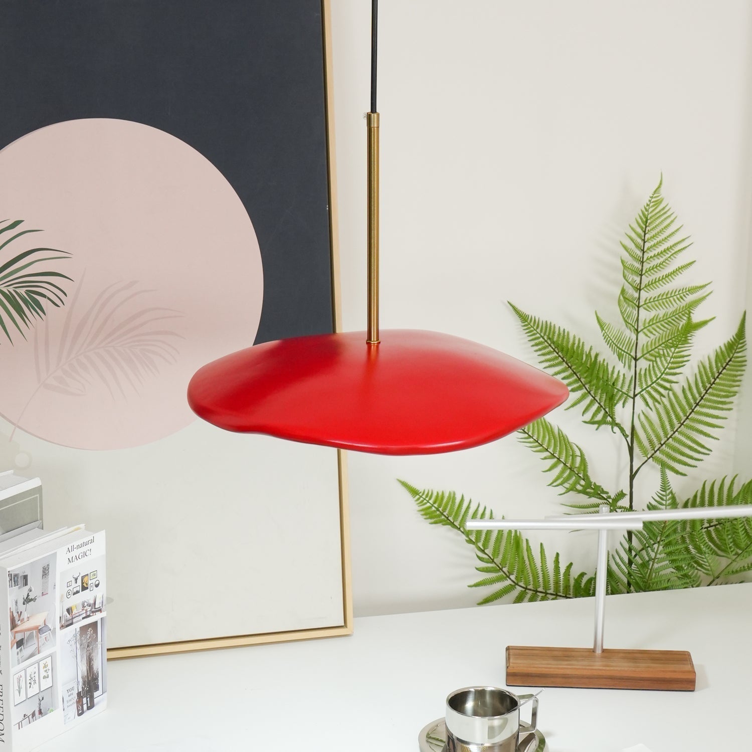Valentina Modern LED Pendant Light with Curved Resin Shade for Kitchen and Dining Room
