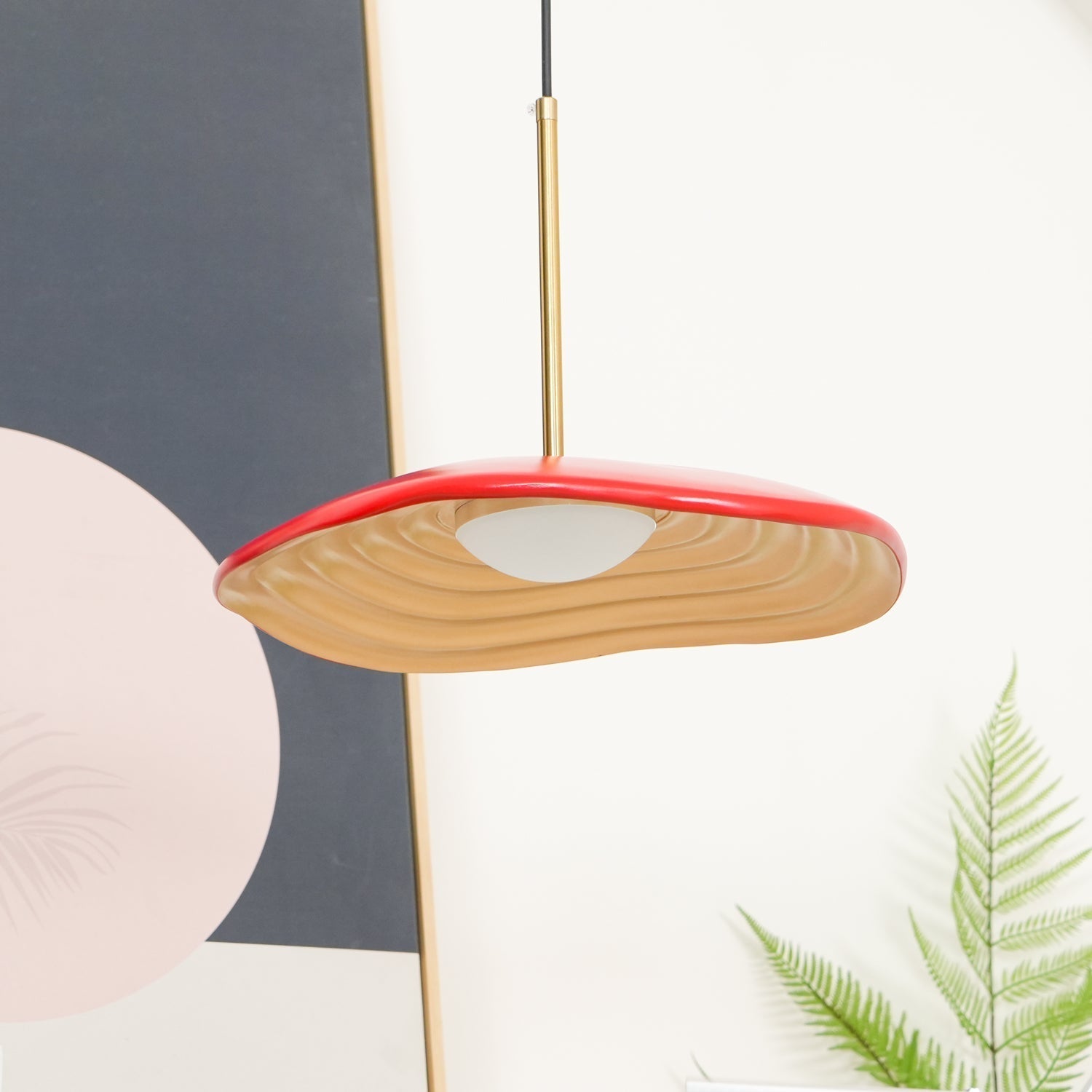Valentina Modern LED Pendant Light with Curved Resin Shade for Kitchen and Dining Room