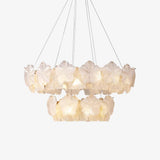 Valery Modern Glass Petal Chandelier Gold Luxury Flush Mount Ceiling Light for Dining Room
