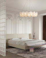 Valery Modern Glass Petal Chandelier Gold Luxury Flush Mount Ceiling Light for Dining Room