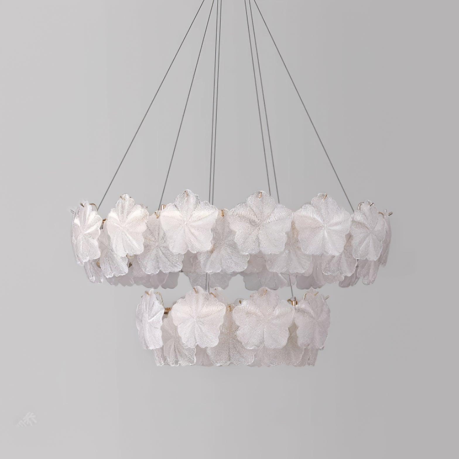 Valery Modern Glass Petal Chandelier Gold Luxury Flush Mount Ceiling Light for Dining Room
