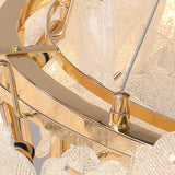 Valery Modern Glass Petal Chandelier Gold Luxury Flush Mount Ceiling Light for Dining Room