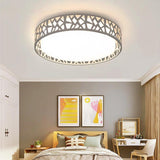 Modern Geometric Round Metal LED Flush Mount Ceiling Light for Bedroom Kitchen and Office