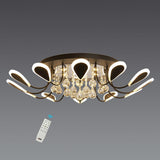 Modern Flower Petal Dimmable LED Crystal Flush Mount Ceiling Lamp