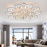 Modern Geometric Flower Shape LED Flush Mount Ceiling Light in White Finish
