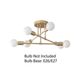Contemporary 6 Light Geometric Sputnik Semi Flush Mount Ceiling Fixture
