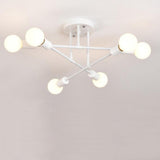 Contemporary 6 Light Geometric Sputnik Semi Flush Mount Ceiling Fixture