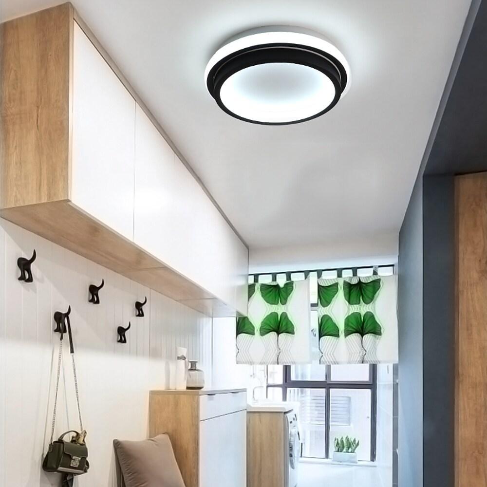 Modern LED Flush Mount Ceiling Light for Bedroom Hallway Low Profile PVC Metal Fixture