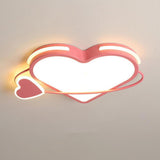 Modern Heart Shaped LED Ceiling Light Dimmable Flush Mount Fixture for Kids Bedroom and Nursery