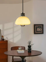 Vela Pudding Glass and Wood Pendant Light with Adjustable Retractable Cable