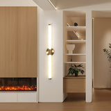 Vertical Gold Tubo Linear LED Wall Lamp Modern Minimalist Architectural Sconce Lighting
