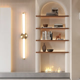 Vertical Gold Tubo Linear LED Wall Lamp Modern Minimalist Architectural Sconce Lighting