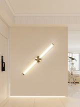 Vertical Gold Tubo Linear LED Wall Lamp Modern Minimalist Architectural Sconce Lighting