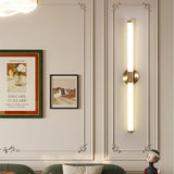 Vertical Gold Tubo Linear LED Wall Lamp Modern Minimalist Architectural Sconce Lighting