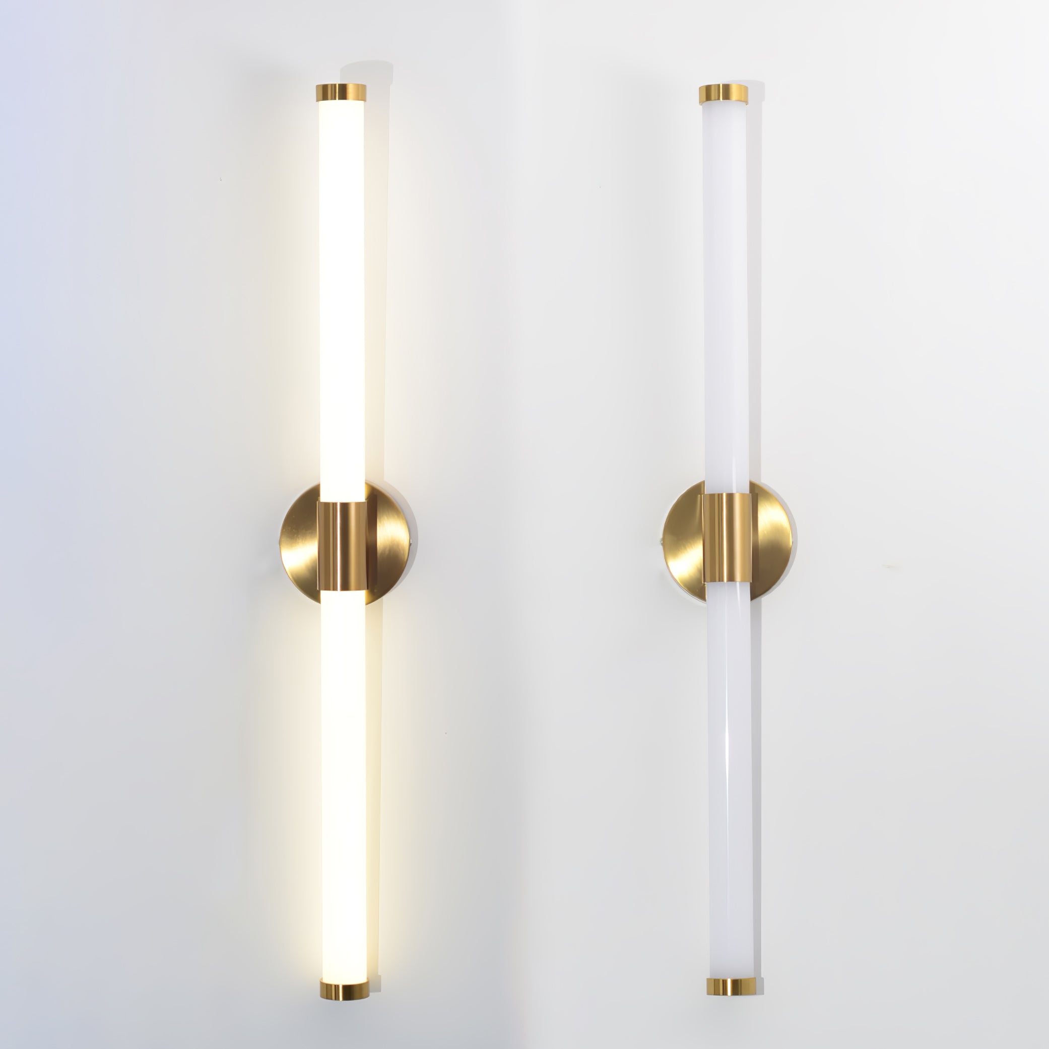 Vertical Gold Tubo Linear LED Wall Lamp Modern Minimalist Architectural Sconce Lighting