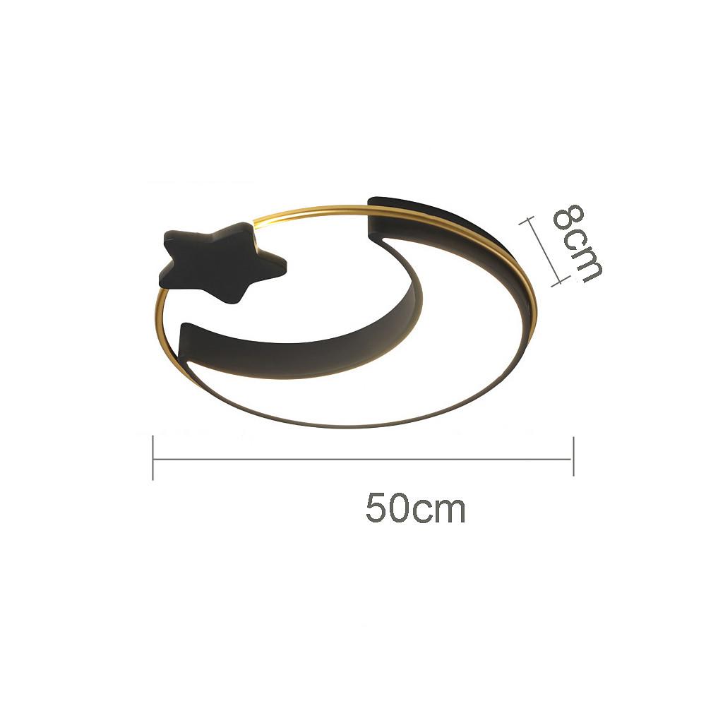 Modern Moon and Star Dimmable LED Flush Mount Ceiling Light for Nursery and Kids Bedroom