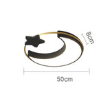 Modern Moon and Star Dimmable LED Flush Mount Ceiling Light for Nursery and Kids Bedroom