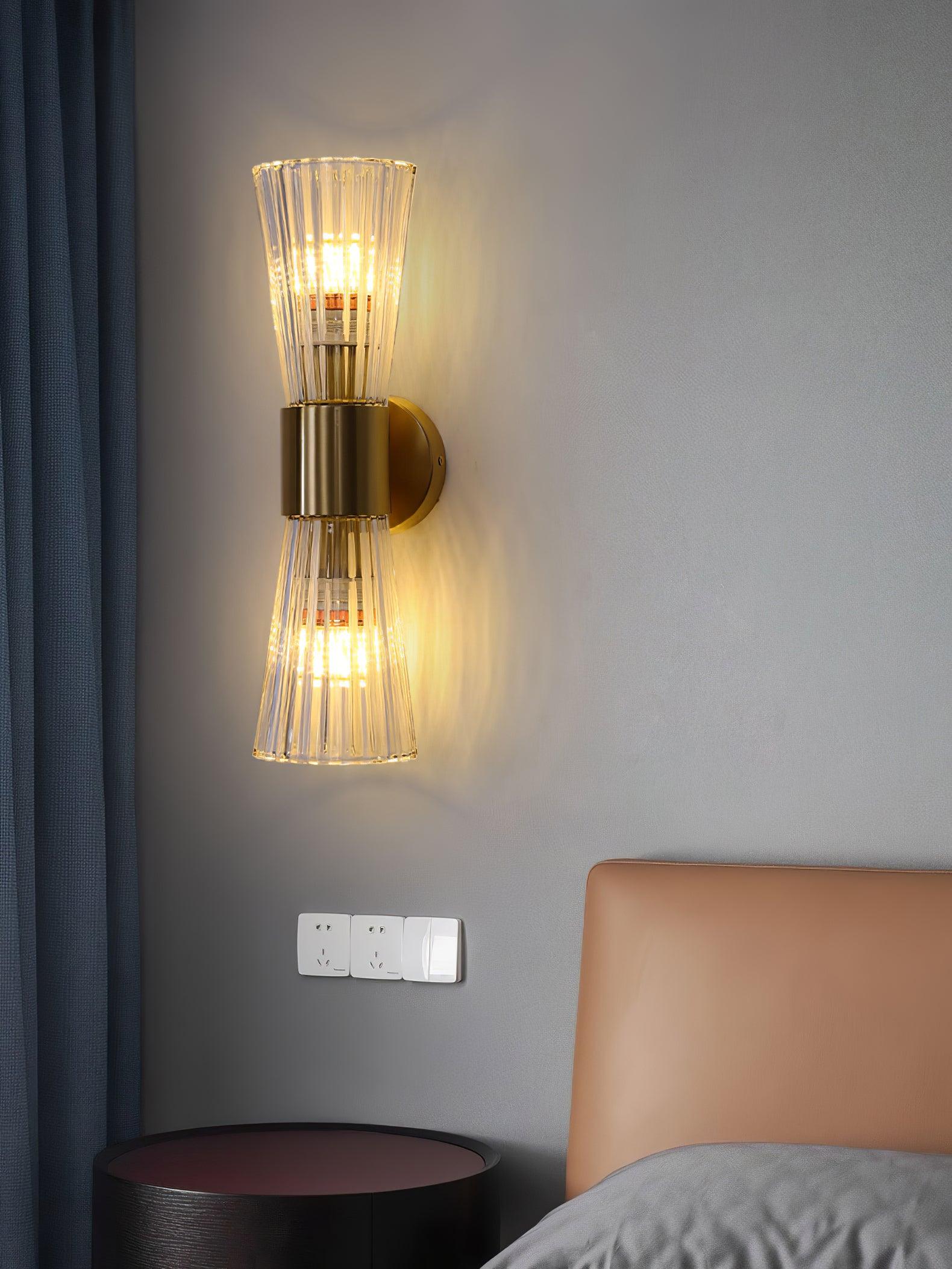 Vesta Gold Crystal Wall Sconce Modern Indoor Sconce Lighting Set of Two