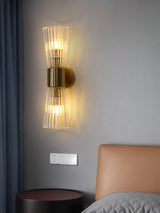 Vesta Gold Crystal Wall Sconce Modern Indoor Sconce Lighting Set of Two