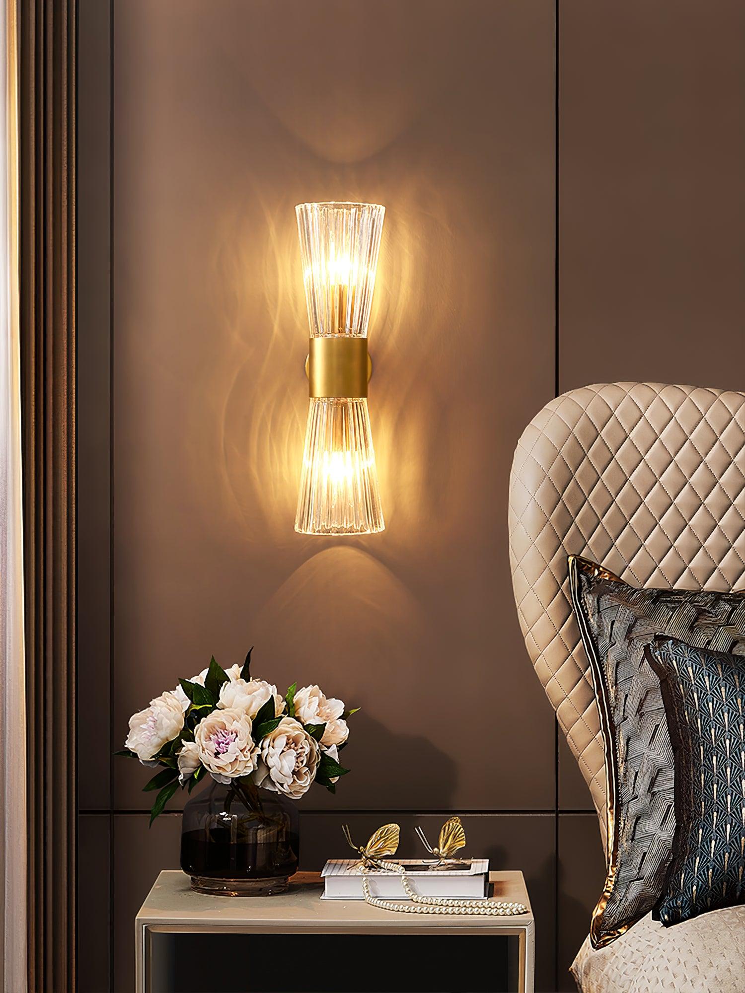Vesta Gold Crystal Wall Sconce Modern Indoor Sconce Lighting Set of Two