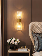 Vesta Gold Crystal Wall Sconce Modern Indoor Sconce Lighting Set of Two