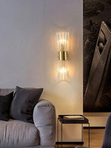 Vesta Gold Crystal Wall Sconce Modern Indoor Sconce Lighting Set of Two